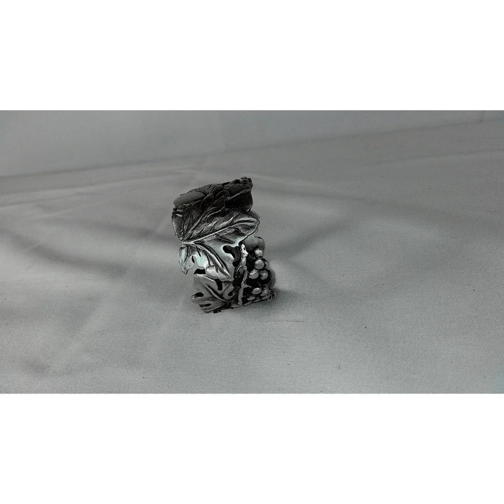 Longaberger Falling Leaves Pewter Napkin Rings Set of 4 In‎ Original Box (2001)